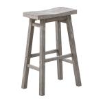 Wire Brushed Gray Saddle Wood Bar Stool