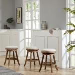 Linen Driftwood Finish Swivel Counter Stool