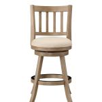 Ivory Linen Slat Back Swivel Counter Stool