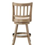 Ivory Linen Slat Back Swivel Counter Stool