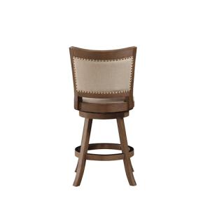 Linen and Driftwood Nailhead Swivel Counter Stool