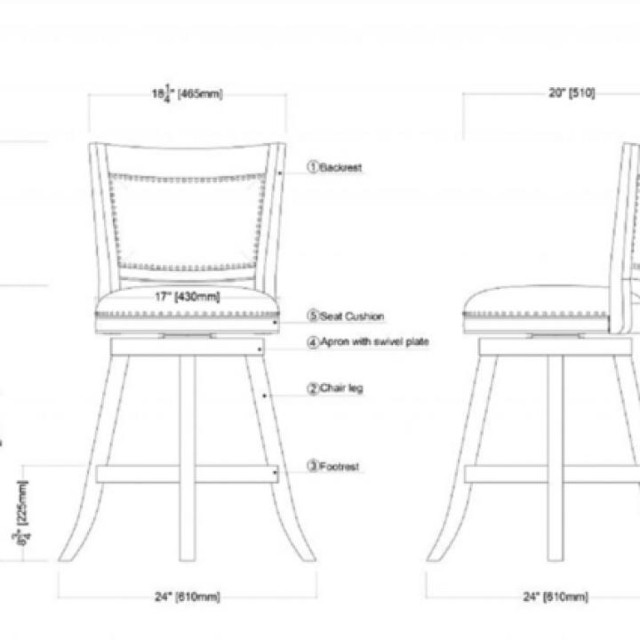 Linen and Driftwood Nailhead Swivel Counter Stool