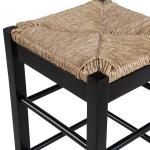 Black Wood and Woven Rush Counter Stool
