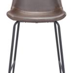 Brown Faux Leather Highback Counter Stool