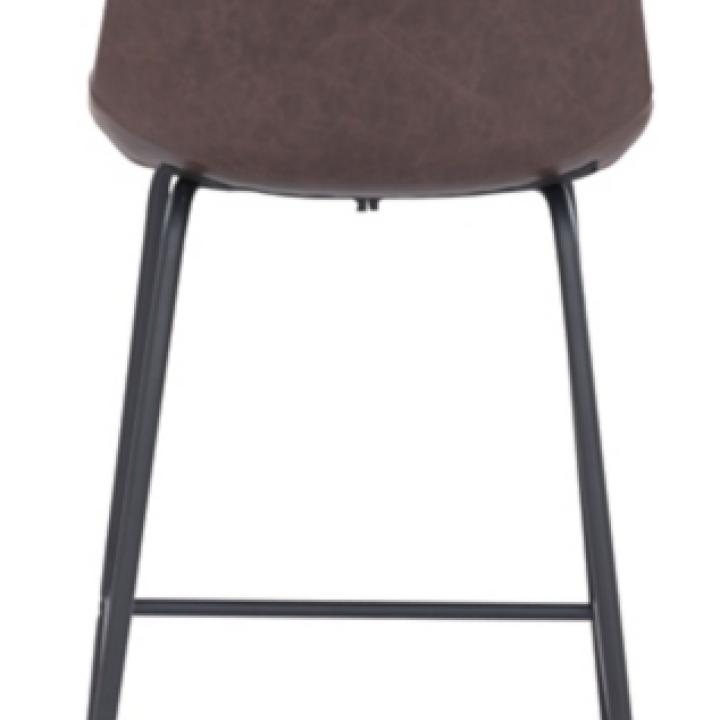 Brown Faux Leather Highback Counter Stool