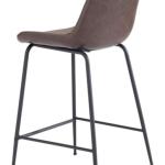 Brown Faux Leather Highback Counter Stool