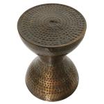 Hammered Bronze Iron Hourglass Accent Table