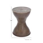 Hammered Bronze Iron Hourglass Accent Table