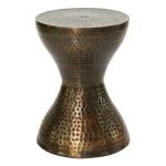 Hammered Bronze Iron Hourglass Accent Table