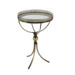 Gold Mirror Top Metal Accent Table