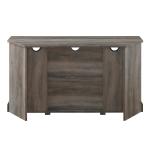 Gray Sliding Barn Doors Corner TV Stand