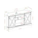 Gray Sliding Barn Doors Corner TV Stand