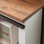 White and Natural Sliding Barn Door TV Stand