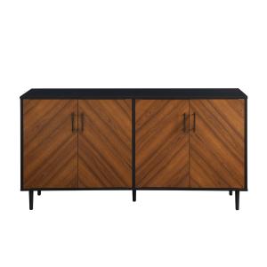 Acorn and Black Chevron Door TV Stand