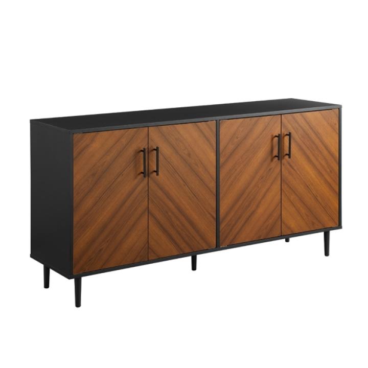Acorn and Black Chevron Door TV Stand