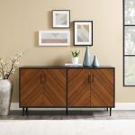 Acorn and Black Chevron Door TV Stand