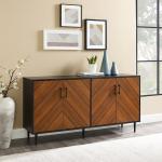 Acorn and Black Chevron Door TV Stand