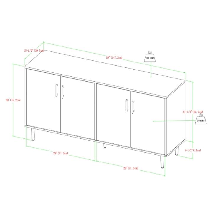 Acorn and Black Chevron Door TV Stand