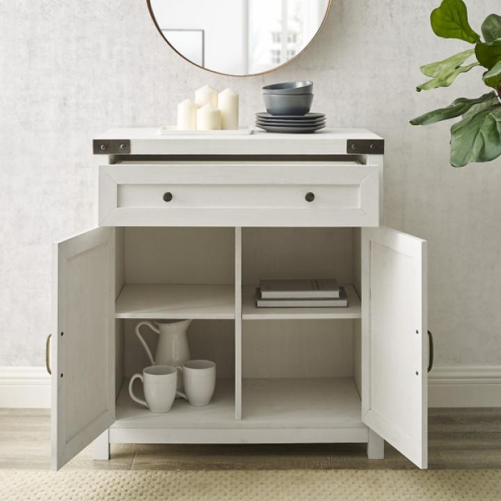 White Barnwood Style Wooden Cabinet