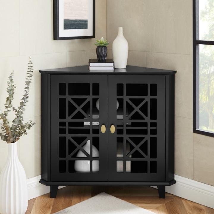 Mikie Black Corner Cabinet