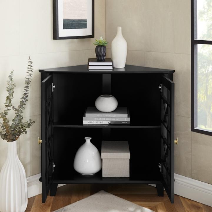 Mikie Black Corner Cabinet
