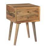 Natural Mango Wood 2-Drawer Accent Table
