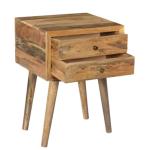 Natural Mango Wood 2-Drawer Accent Table