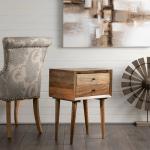 Natural Mango Wood 2-Drawer Accent Table