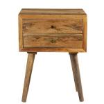 Natural Mango Wood 2-Drawer Accent Table