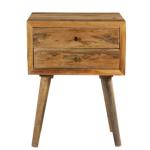 Natural Mango Wood 2-Drawer Accent Table