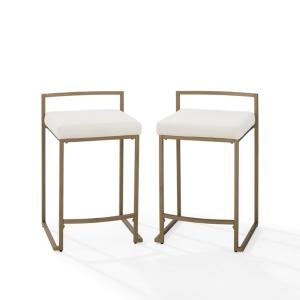 Marley Cream and Gold Counter Stools, Set of 2