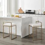 Marley Cream and Gold Counter Stools, Set of 2