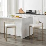 Marley Cream and Gold Counter Stools, Set of 2