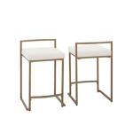 Marley Cream and Gold Counter Stools, Set of 2