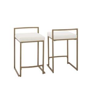 Marley Cream and Gold Counter Stools, Set of 2