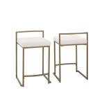 Marley Cream and Gold Counter Stools, Set of 2