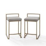 Marley Gray and Gold Counter Stools, Set of 2