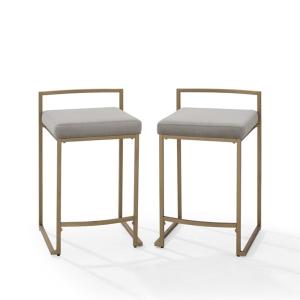 Marley Gray and Gold Counter Stools, Set of 2