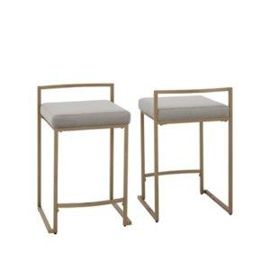 Marley Gray and Gold Counter Stools, Set of 2
