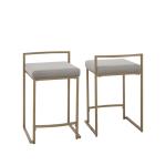 Marley Gray and Gold Counter Stools, Set of 2