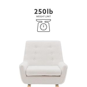 Ivory Faux Sherpa Tufted Accent Chair