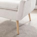 Ivory Faux Sherpa Tufted Accent Chair
