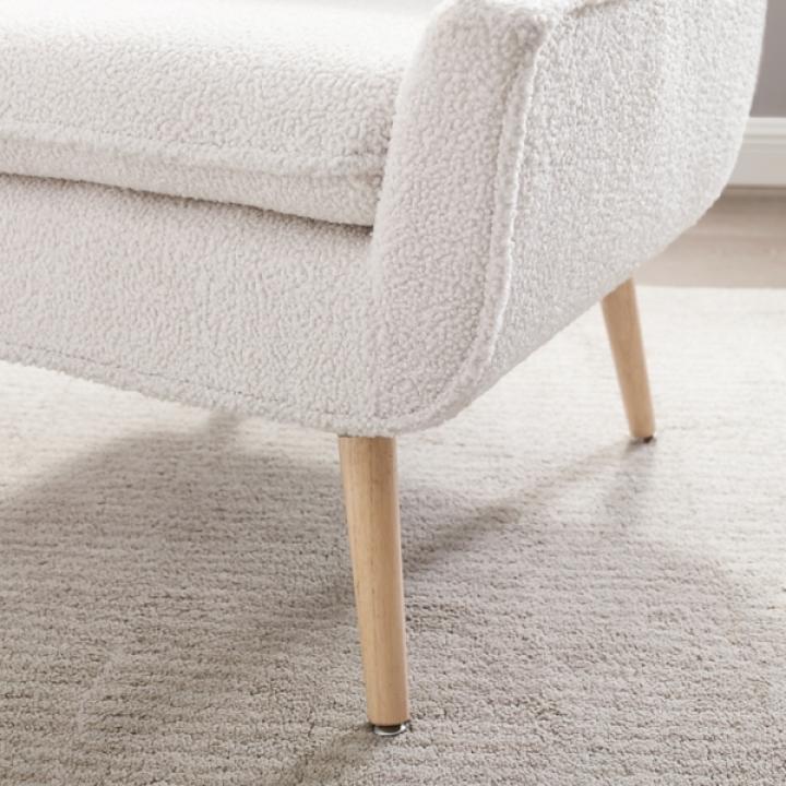 Ivory Faux Sherpa Tufted Accent Chair