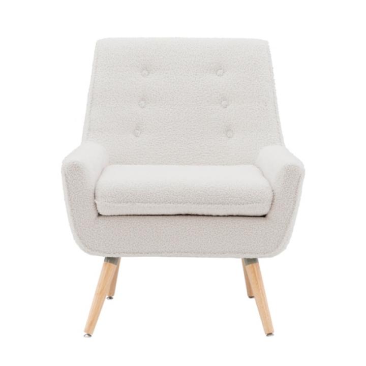 Ivory Faux Sherpa Tufted Accent Chair