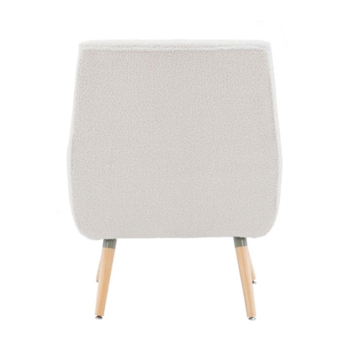 Ivory Faux Sherpa Tufted Accent Chair