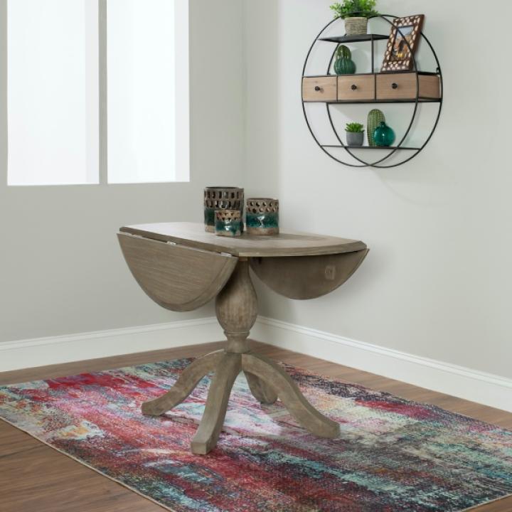 Gray Wash Drop Leaf Dining Table