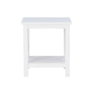 Antique White X Side Frame Accent Table