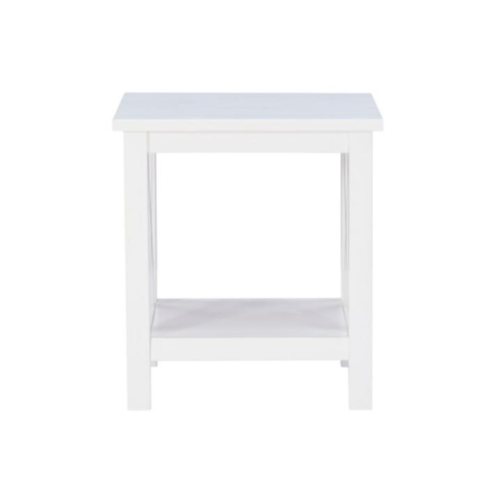 Antique White X Side Frame Accent Table