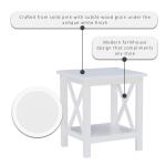 Antique White X Side Frame Accent Table