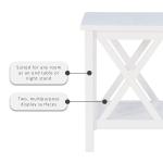 Antique White X Side Frame Accent Table